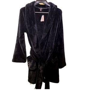 Victoria Secret Black Plush Robe